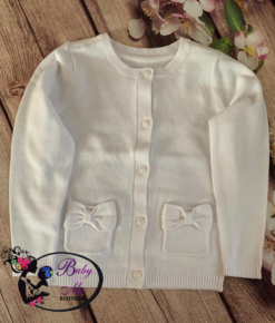 The Children’s Place Aurora White Uniform Bow Cardigan