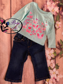 The Children’s Place Tropical Trail Butterfly Graphic Tee & Bootcut Jeans