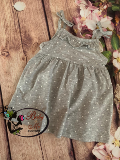 Carter’s Grey & White Ruffle Sundress