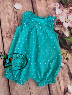 Carter’s Turquoise Polka-Dot Ruffle Romper