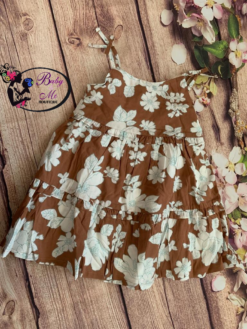 OshKosh B’gosh Brown & White Floral Ruffle Dress