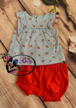 Carter’s 2-Piece Blue-Striped Floral Little Short Set