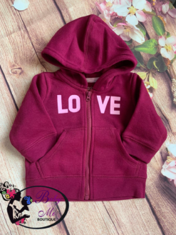 Okie Dokie LOVE Royal Magenta Fleece Hoodie