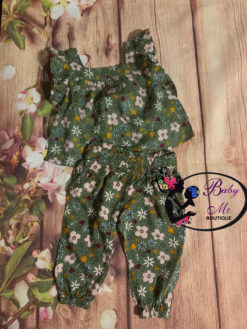 Okie Dokie Willow Green Floral Set