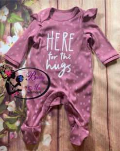 Okie Dokie “Here For The Hugs” Rose Pink Footed Sleeper