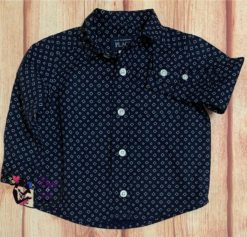 The Children’s Place Navy Poplin Print Button-Down Shirt