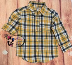 Carter's Yellow/Navy Plaid Button-Front Shirt