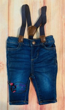 baby B'gosh Knit Denim Jeans with Suspenders