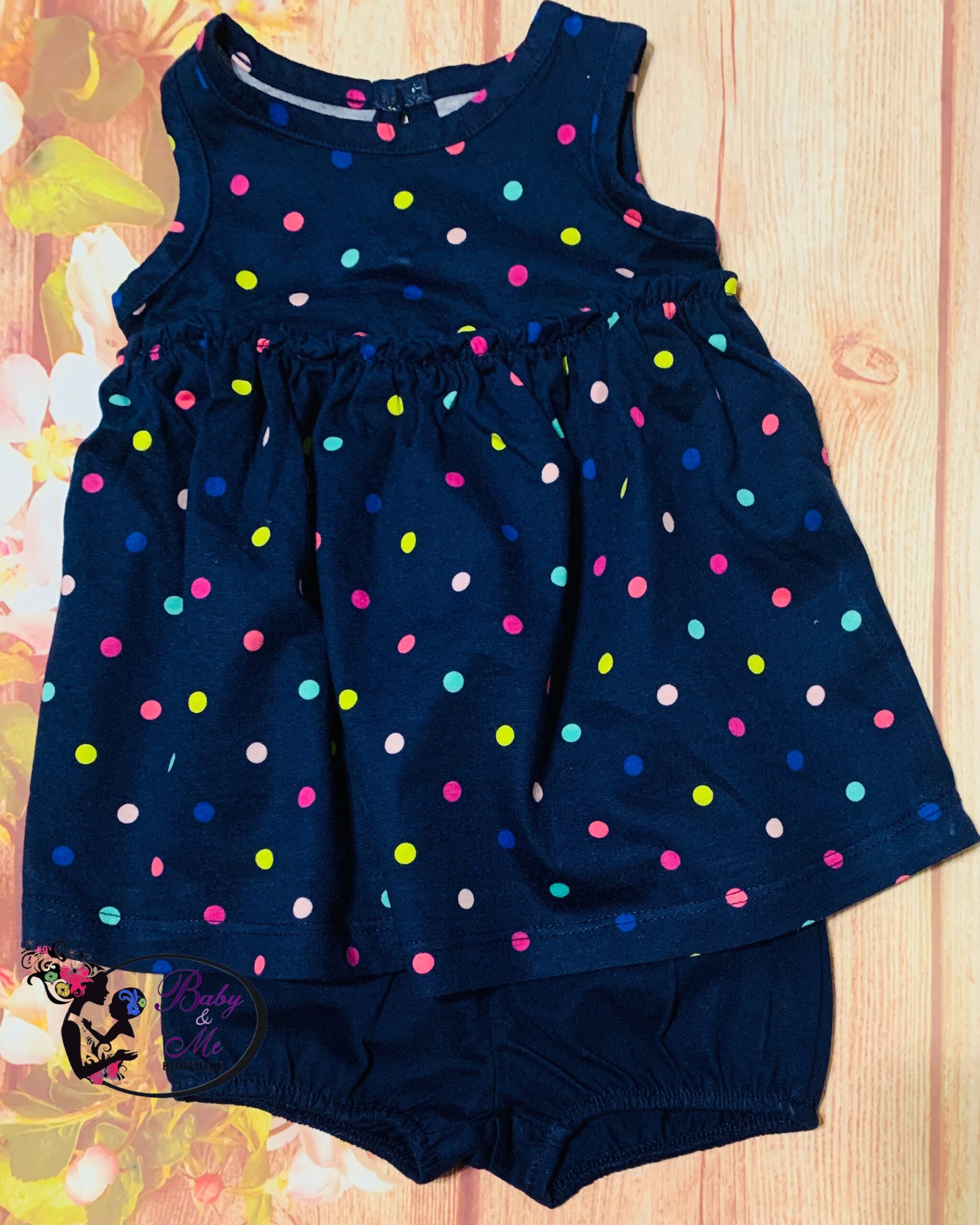 Simple Joys by Carter’s 2-Piece Navy Polkadot Dress Set